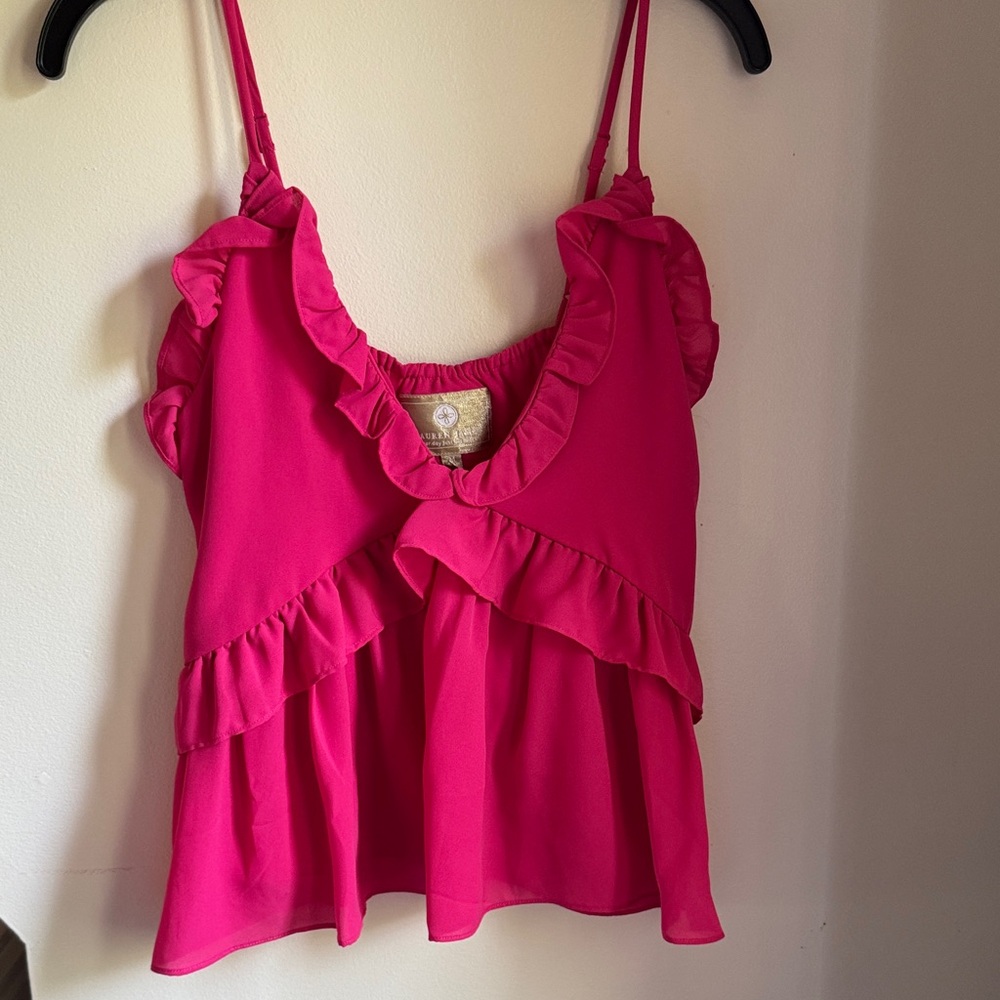 Lauren James Fuchsia Ruffled Camisole